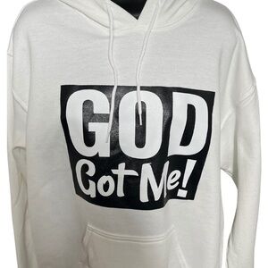 White Hoodie with Graphic Print